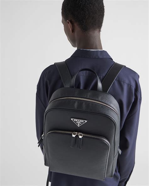 prada leather rucksack.